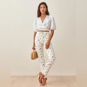 Reformation fruit loop jeans 🍌🍎🍉